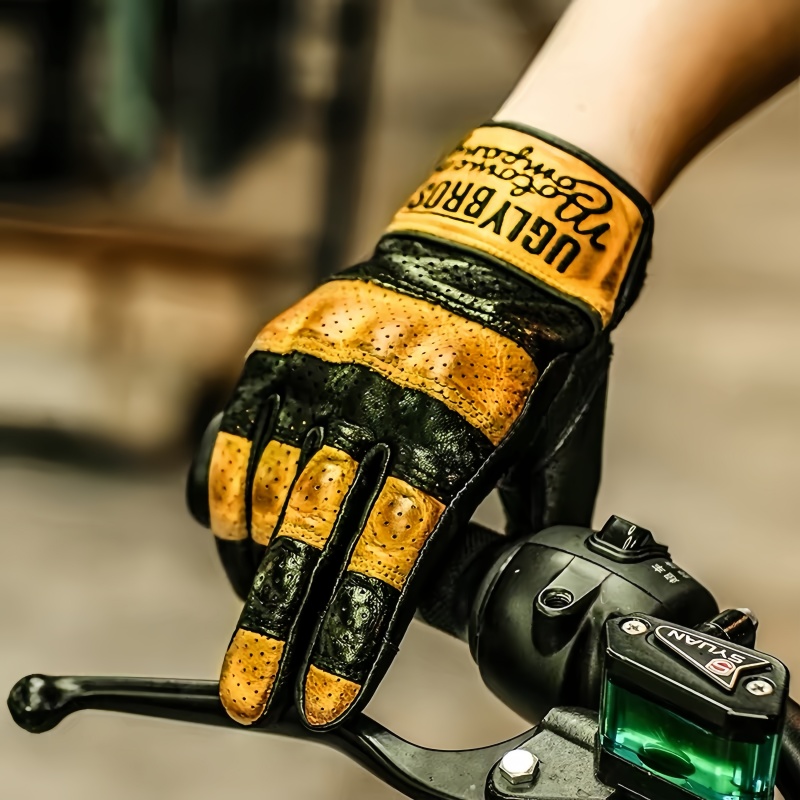 Horse Riding Glove - Uglybros Unisex Goat Genuine Leather Motorcycle
