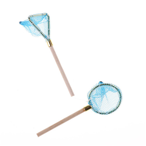 Outdoor Sports Net - 2pcs Dollhouse Miniature Wood Fishing Net