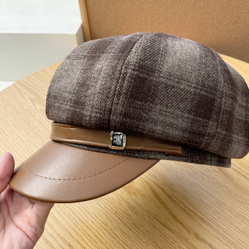 New PU Leather Patchwork Grid  - Outdoor Sport Hat review and price